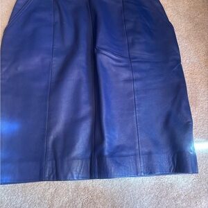 Maurices Deep Blue Leather Pencil Skirt
